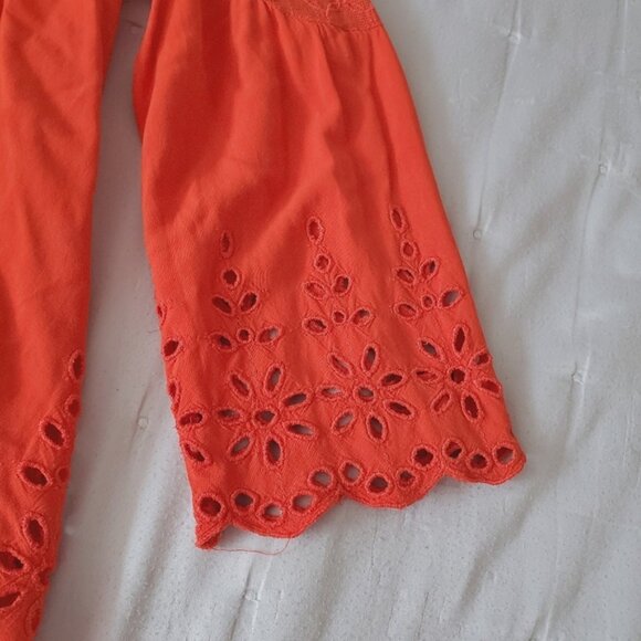 Jessica Simpson "Kalypso" Flare Sleeve Embroidered Boho Top In Blood Ora… - Picture 10 of 16